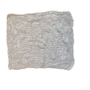 Crochet, Vintage Ivory Cotton Crossbody Bag Body, just needs a strap, 15"x12.5"